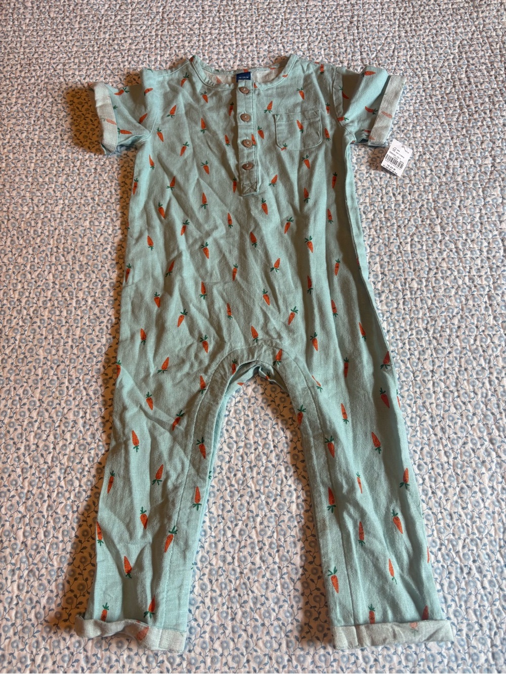 Old Navy Carrot Print Short Sleeve Romper Jumpsuit NWT